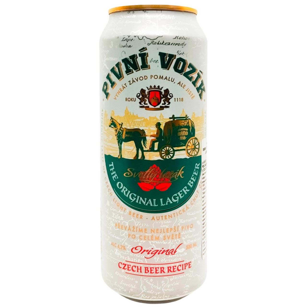 Пиво світле PIVNI VOZIK Original 4,2% з/б  0,5 л